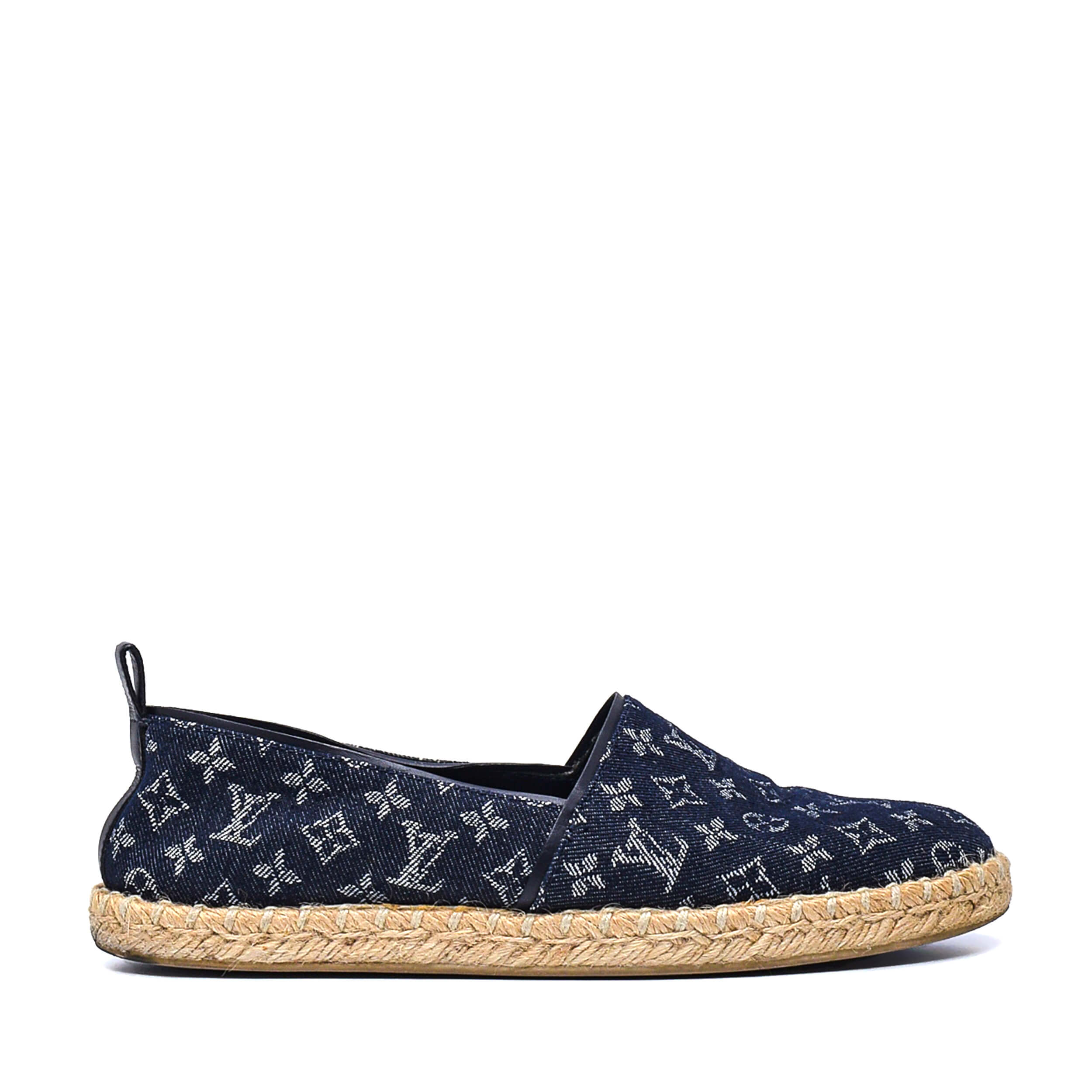 Louis Vuitton-Denim Monogram Waterfall Espadrille /38